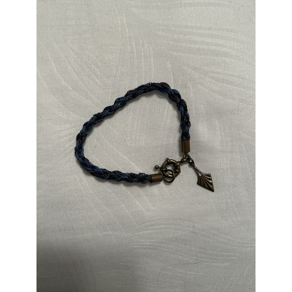 Women’s Blue Braided With Metal Bracelet